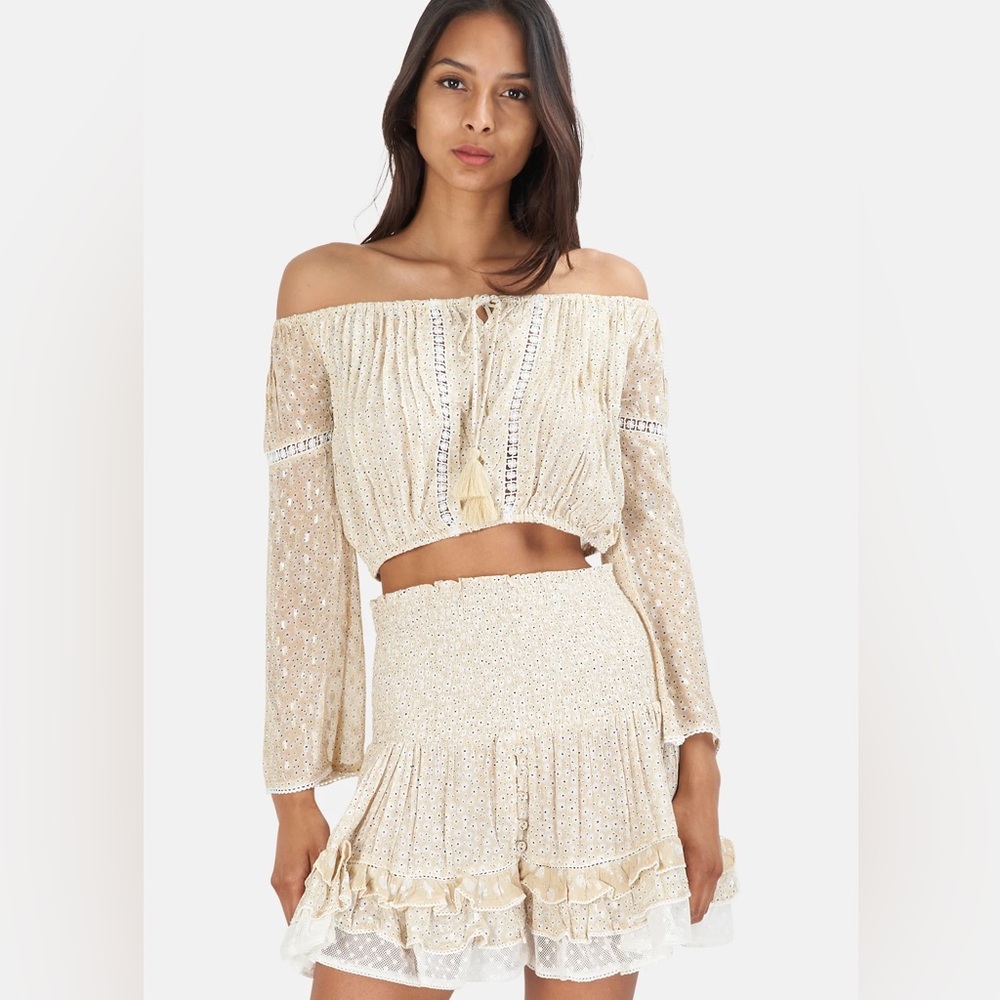 Sunday Saint-Tropez off shoulder skirt set Medium